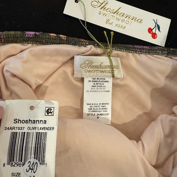 Shoshanna Olive and Lavender Swimsuit - Picture 6 of 7